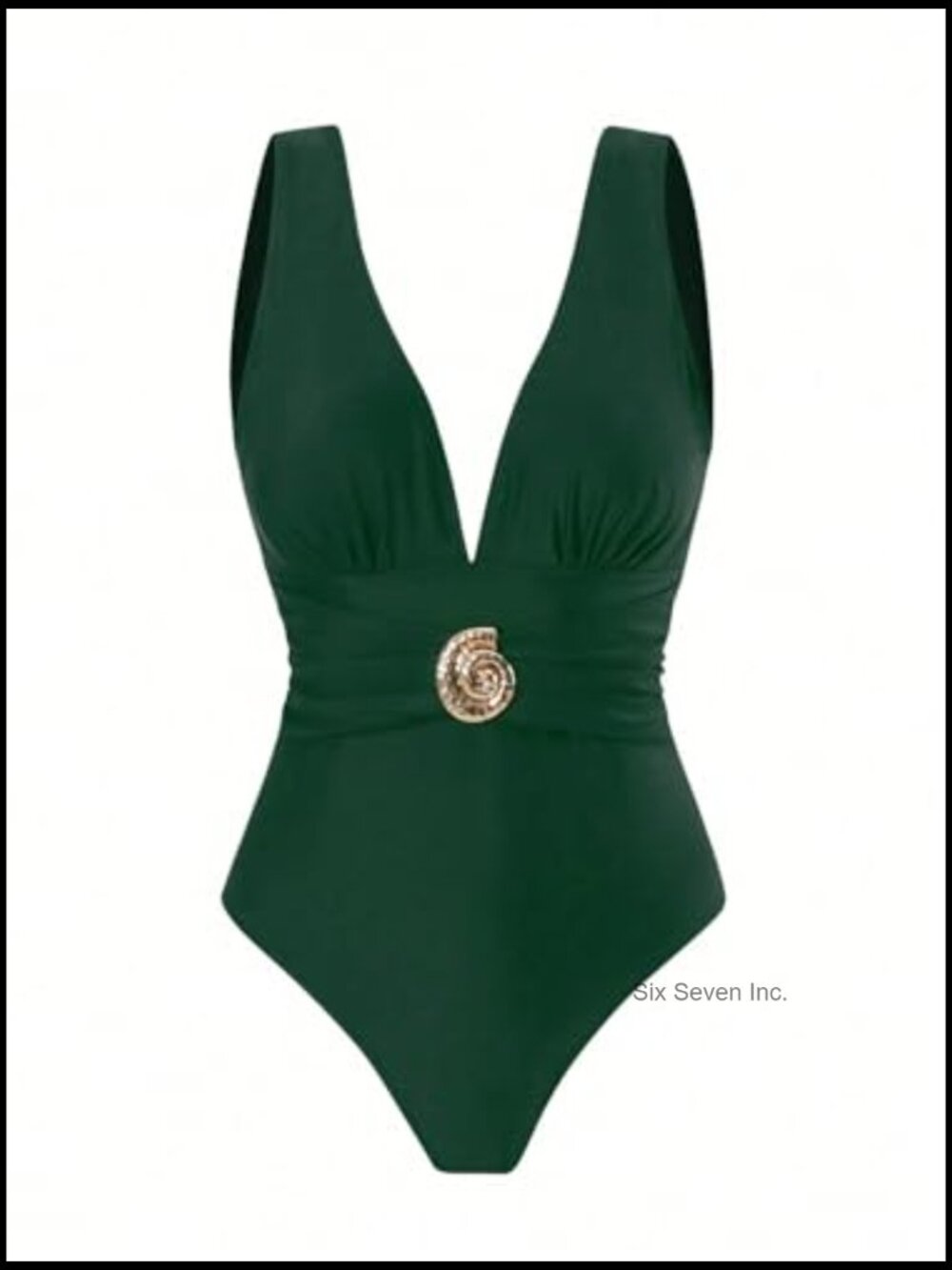 One Piece Swimsuit with Sarong Wrap Skirt Set Beach Cover Up - Picture 3 of 6